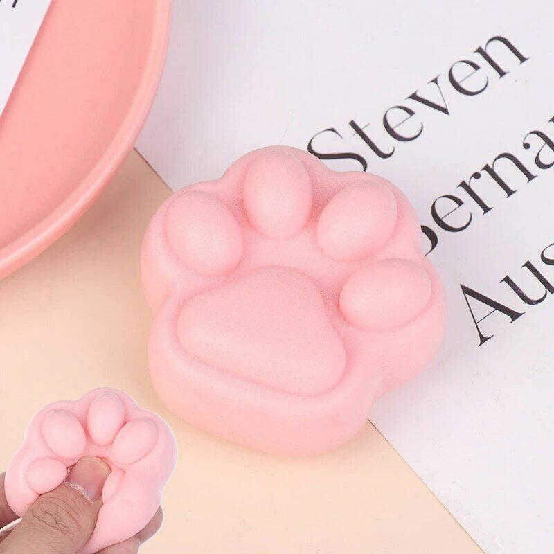 New Models Small Cat Paw Cute Pink Cat Foot Slow Rebound Wet Soft Suction Finger Pinch Decompression Squishy Toy Release Toys