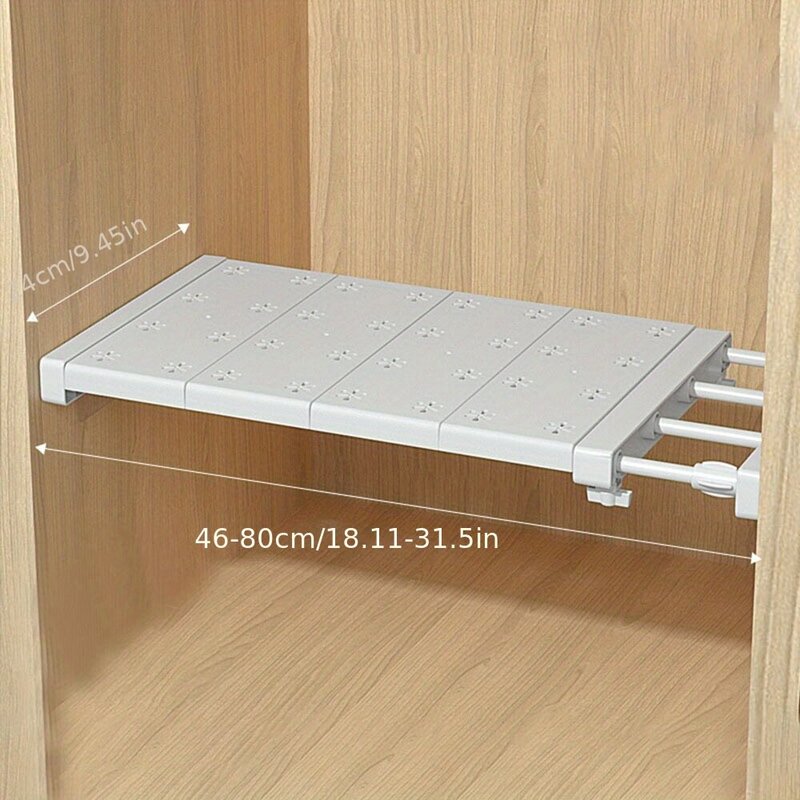White Expandable Divider Punch-free Retractable Layers Board for Wardrobe Storage Kitchen and Bathroom Shelf Dormitory Dividers