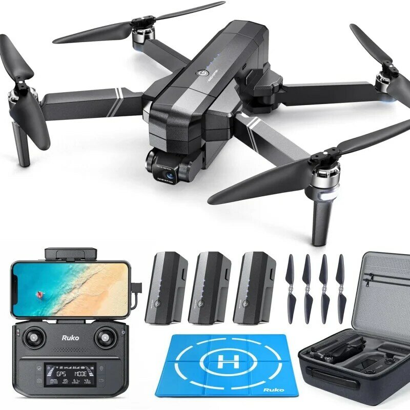 Ruko F11GIM2 Drones with Gimbal EIS 4K Camera for Adults, 96 Min Long Flight Time 9800ft Long Range FPV, Auto Return Home with G