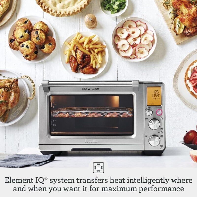 Fritadeiras Inteligentes De Aço Inoxidável Escovado, 13 Funções De Cozinha, Elemento IQ System Steam, 17.2 "x 21.4" x 12.8"