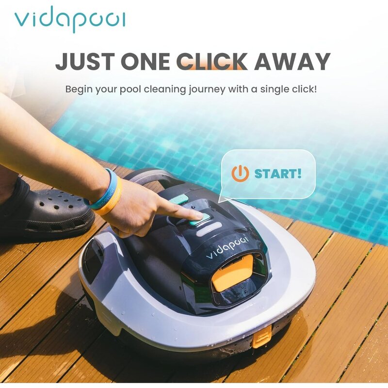 Aspiradora robótica inalámbrica para piscina, dispositivo portátil con indicador LED de limpieza automática, tecnología de estacionamiento automático Ideal