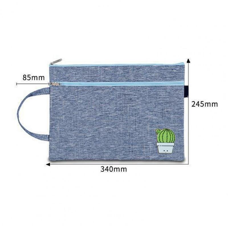 A4 Portable File Bag Canvas Oxford Cloth Multi-layer Information Bag File Bag Student Stationery Bags Office Supplies