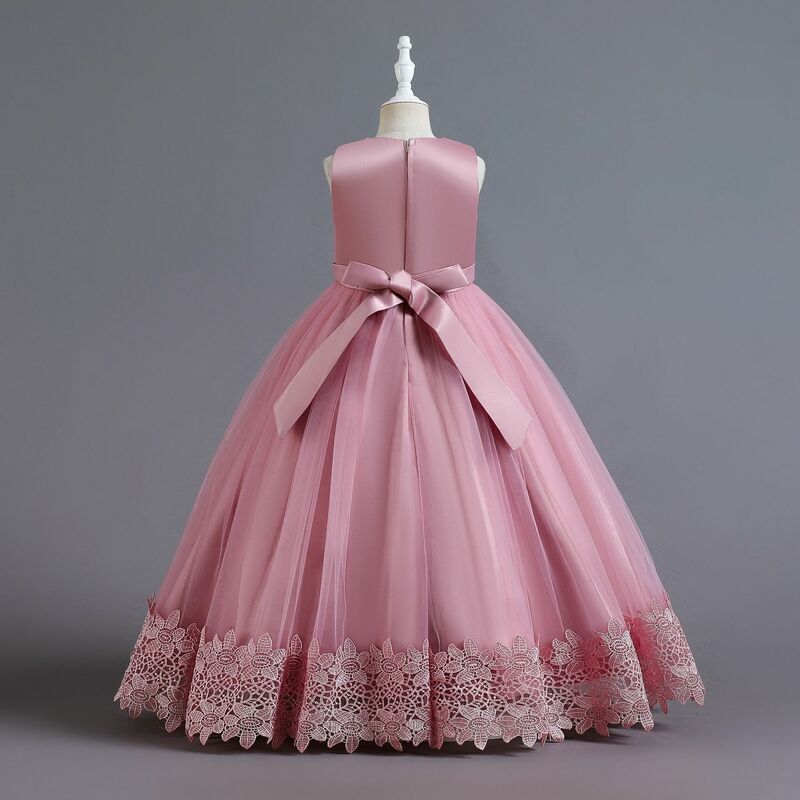 Новое Детское платье детское платье кружевное платье принцессы Детское платье с цветами