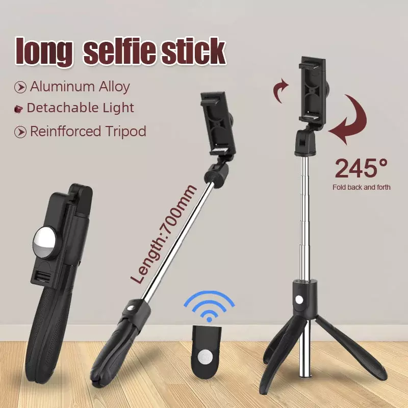 K06 Selfie Stick avec rotation à 2024 °, trépied pliable, support de téléphone, monopode avec miroir pour smartphone, haute qualité, nouveau, 360