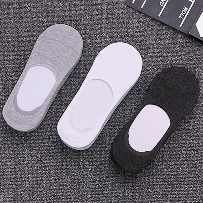3Pairs Men Boat Socks Spring Summer Non-slip Silicone Invisible Cotton Socks Male Breathable Short Sock Ankle Sock Casual Sox