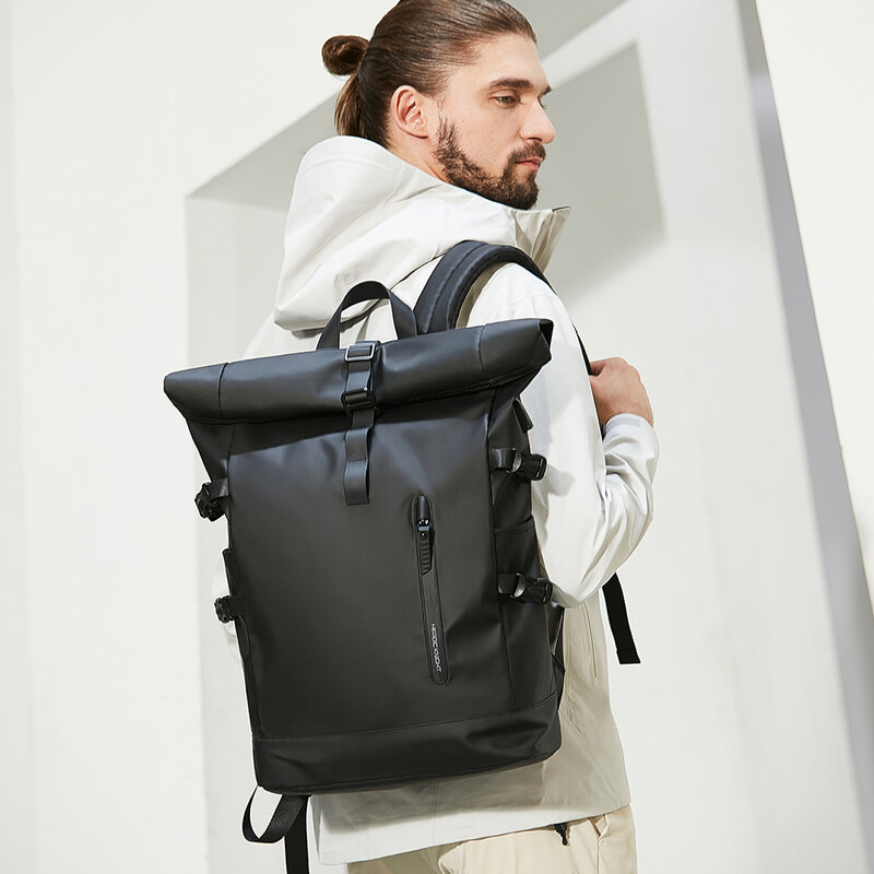 Расширяемый Мужской Дорожный рюкзак HK, вместительная водонепроницаемая сумка для ноутбука 15,6 дюйма, походный ранец, велосипедный рюкзак с USB-портом