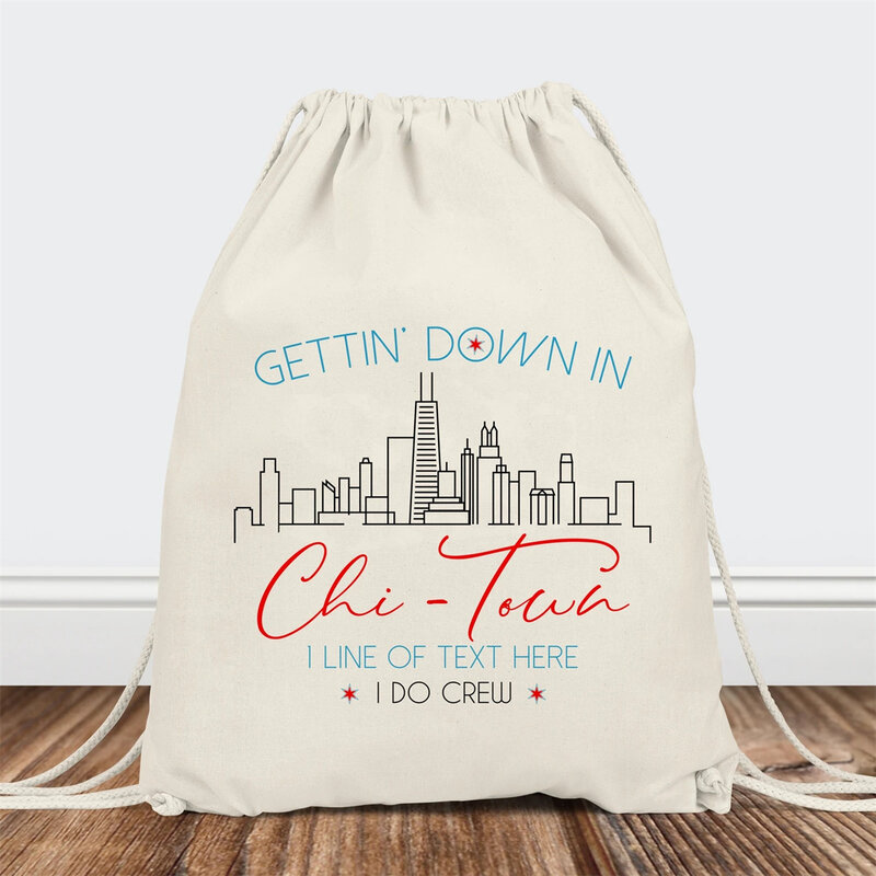 20pcs Chicago Bachelorette Gift Bags-Personalizado Canvas Favor Bags - Chicago Bridal Shower Favors - Chicago Skyline Favor Bags