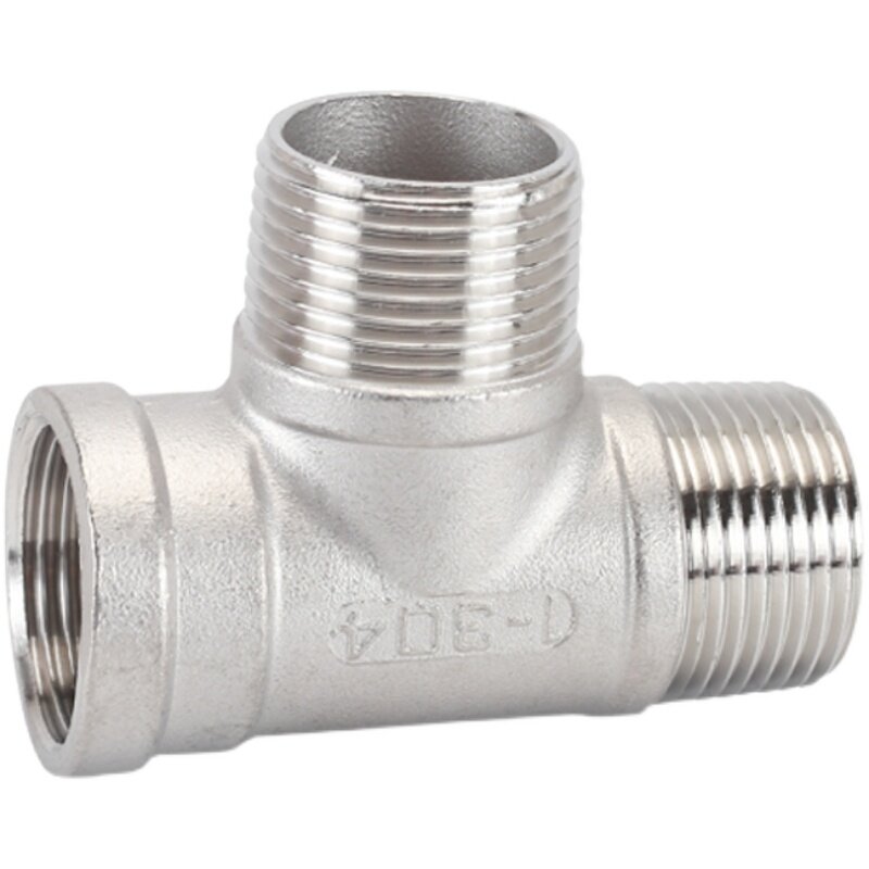 （DN8-DN50）male+male+Female Threaded 3 Way Tee T Pipe Fitting 1/4" 1/2" 3/4" 1" 1-1/4" 1-1/2"BSP Threaded 304 Stainless Steel