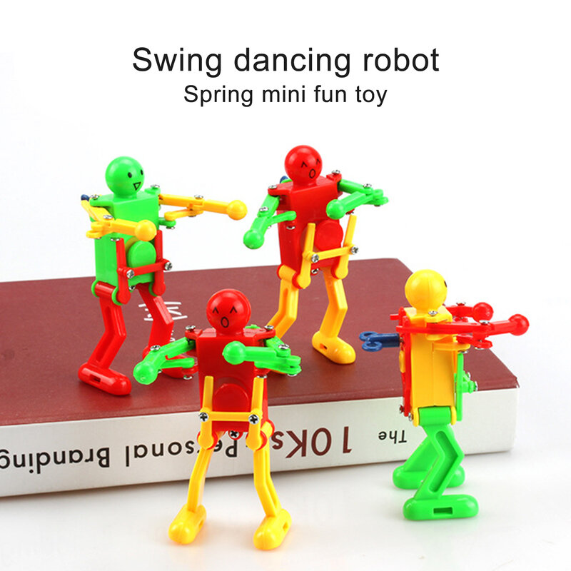 Robot danseur multicolore, jouet de printemps, cul torsadé, sur la chaîne, horloge, nouveauté, # WO