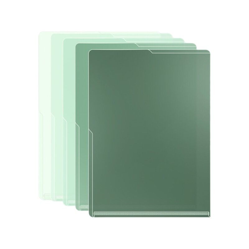 5 個のクリアファイル紙カバープラスチックファイルスリーブトップとサイドオープニングプラスチック財布保護ファイル Ducomments