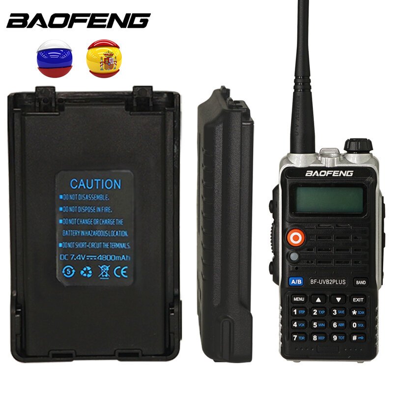 Baterai 4800Mah Daya Tinggi 8W Terbaru Baofeng Bf-Uvb2 Uvb2 Plus untuk Radio Cb Pemancar Mobil Radio Seluler Uhf Dual Band Vhf