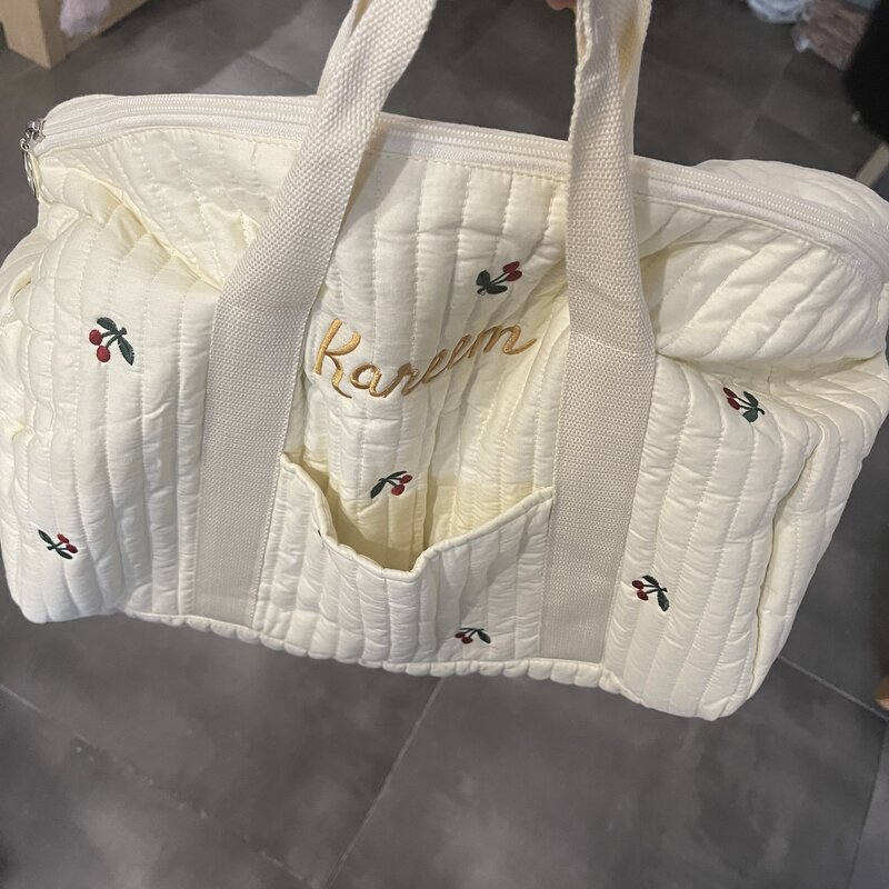Bolso de oso de peluche personalizado para madre y bebé, bolsa de almacenamiento de gran capacidad bordada con cualquier nombre, bandolera de mano