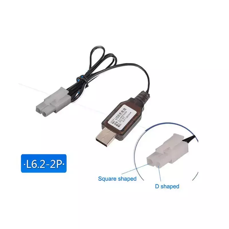 Ładowarka USB 6V 250mA Tamiya z EL-2P lub L6.2-2P z lampką LED do samolotu autka zdalna ładowarka NiMH NiCD RC