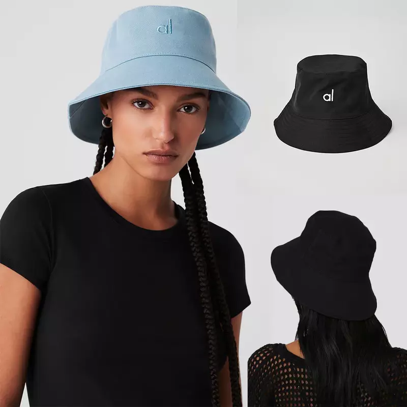 AL Yoga Bucket Hat Summer Sun Hat Reversible Bucket Hat Women Cotton Panama Girls Beach Travel Outdoor Fisherman Hats