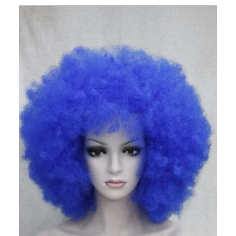 Kostenloser Versand neue Mode Klassiker dunkelblau flauschige Afro Haar Frauen Cosplay Perücke