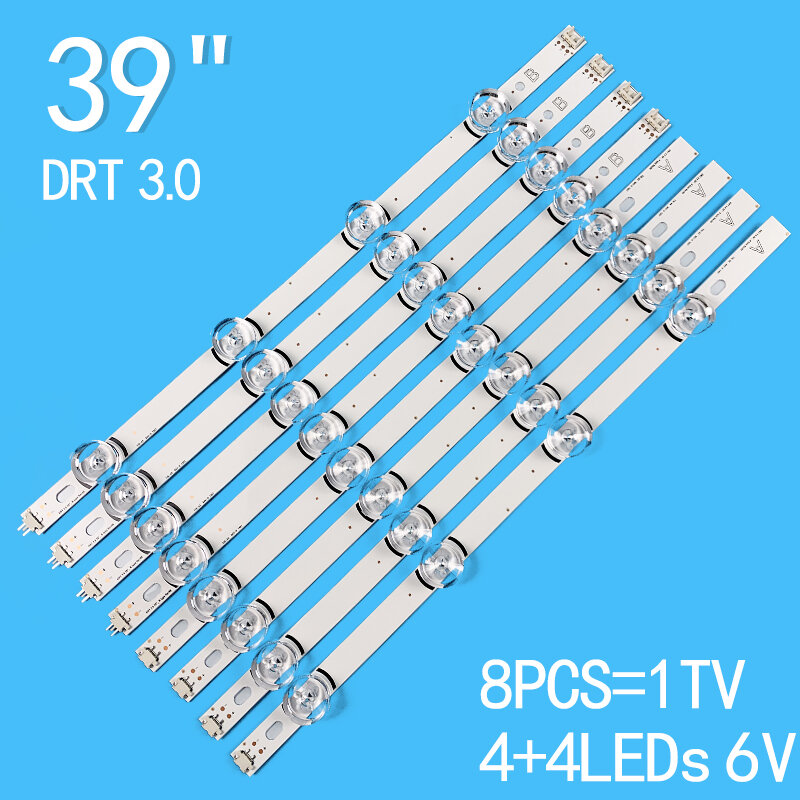 8PCS LED strip For LIG lnnotek POLA 2.0 39" A/B Type Rev 0.0 39LN5100 39LN5400 39LA6200 39LN5300 39LN540V 39LA620S HC390DUN-VCFP