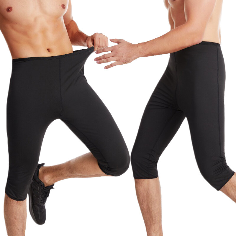 MrifDila Men's Sweat Sauna Shorts Hot Thermo Body Shaper Weight Loss Shapewear Compression Slimming Exercise Training Pants