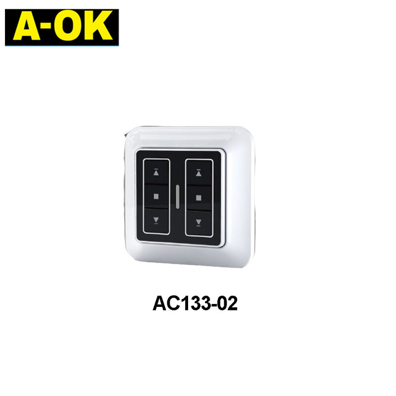 Interruttore trasmettitore adesivo da parete Wireless A-OK AC133-1/2/5 canali, telecomando RF433, per motore per tende A-OK RF433/TubularMotor