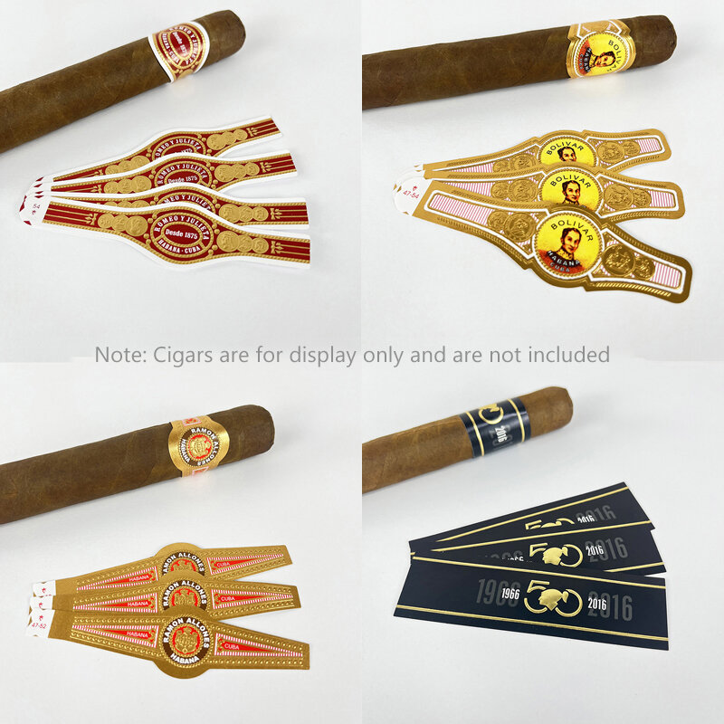 Etiqueta adhesiva de anillo de banda de cigarros de alta calidad, piezas, Impresión de etiquetas de banda de cigarros en relieve, 100