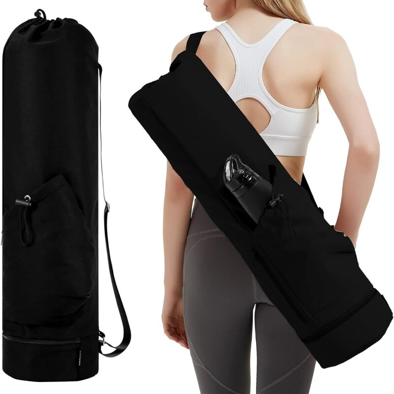Borsa impermeabile per tappetino da Yoga per esercizi borsa per il Fitness di grande capacità in tela con cerniera completa borsa portaoggetti multifunzione zaino per il trasporto
