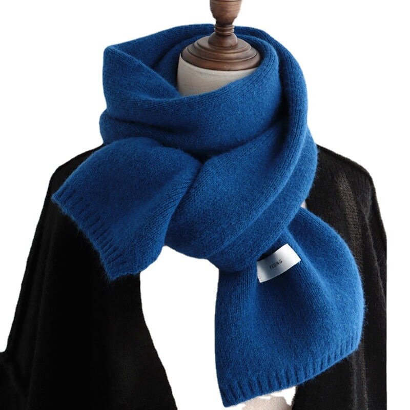 Bufandas de Cachemira de punto para hombre y mujer, bufandas coreanas de color sólido, venta al por mayor, invierno, 2023