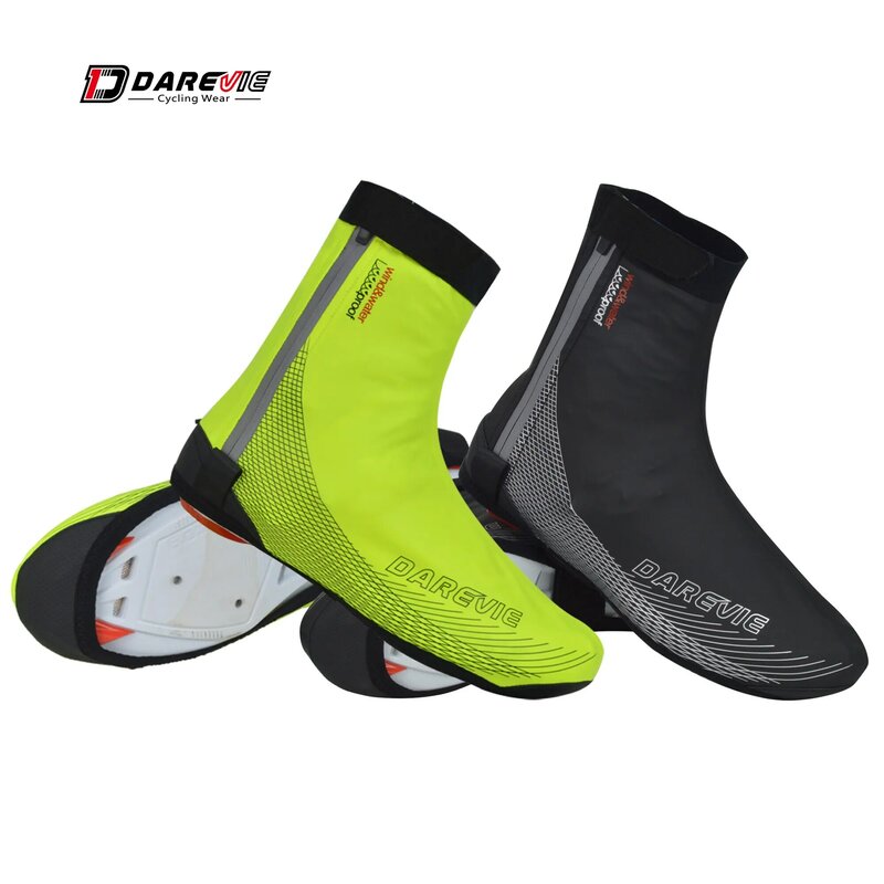 Darevie รองเท้าปั่นจักรยานครอบคลุม PU ยางกันน้ำรองเท้าปั่นจักรยานปก windproof ขี่จักรยานล็อครองเท้าปกรองเท้าแตะ Pro การแข่งขันความเร็ว