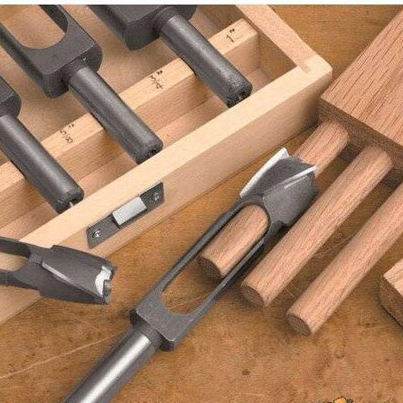 JUSTINLAU fresa per fori con tappo in legno dritto e rotondo trapano da taglio Take Steel Knife Log Tenon Cork strumenti di perforazione per la lavorazione del legno