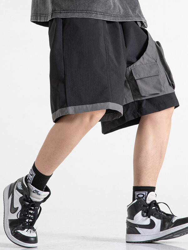 Heren Short Zomer Cool Comfortabele Grote Zak Dagelijks Eenvoudige High Street Amerikaanse Stijl Baggy Knie Lengte Techwear Trendy
