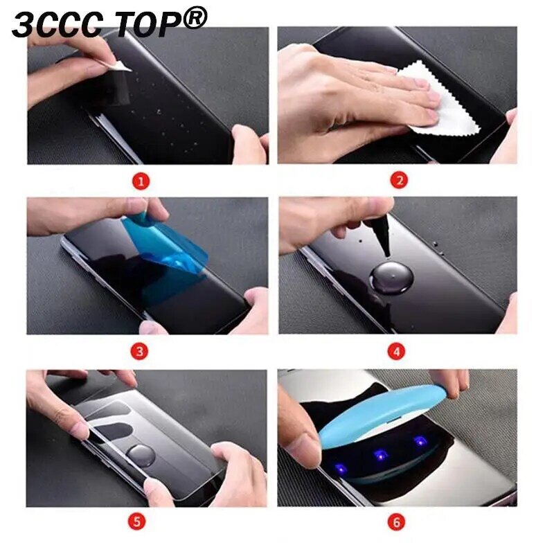5PCS For UV Tempered Glass Glue Screen Protector For All Mobile Phone Adhesive Curved Tempered Glue Edge Full Cover Glass Glue