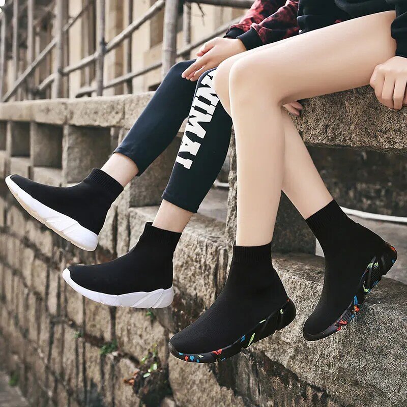 Зимние мужские кроссовки MWY для спортзала, Короткие Плюшевые кроссовки-носки, спортивная обувь для женщин, повседневная обувь для бега