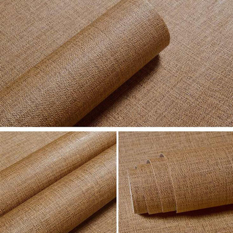 Vinyl wasserdichtes Kontakt papier Leinen strukturierte selbst klebende Tapete für Wohnzimmer Schlafzimmer Wandt attoos Möbel Renovierung