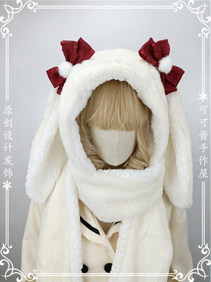 Японская милая плюшевая шапка с ушками кролика Лолиты, шарф, перчатки, триад, велосипедная шапка, зимние шапки для студентов