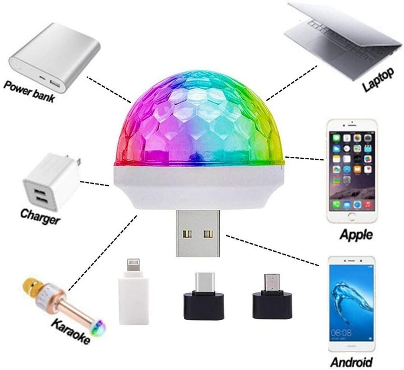 โทรศัพท์มือถือแบบพกพาไฟ Mini RGB เสียงเปิดใช้งานโคมไฟ USB LED ปาร์ตี้ไฟสำหรับ Home KTV Disco Party คาราโอเกะ