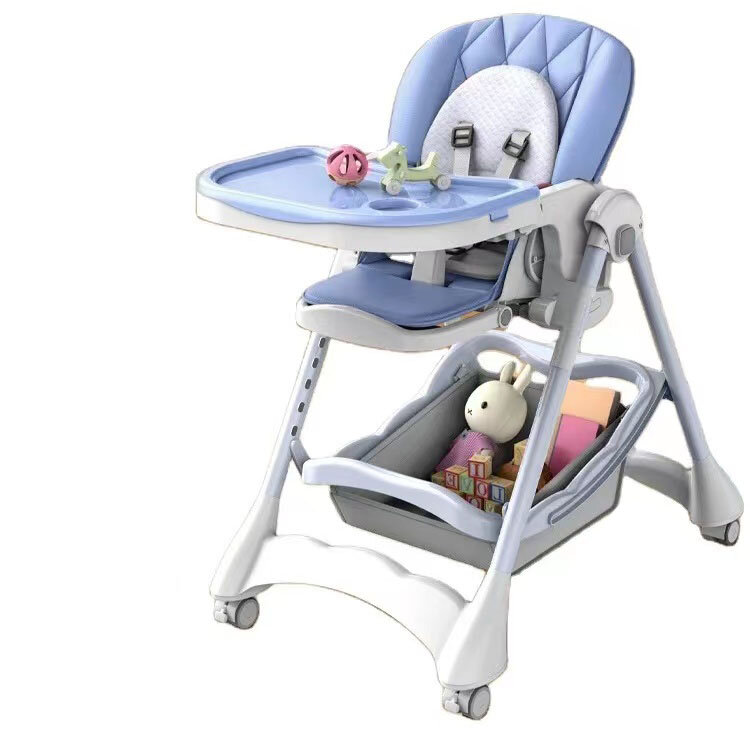 Cadeira de alimentação dobrável multifuncional do bebê, mesa de jantar, cadeira alta para crianças de 0 a 6 anos