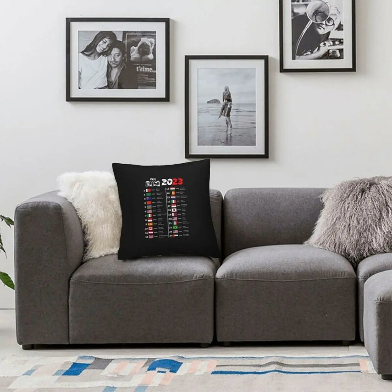Funda de almohada cuadrada con calendario de Fórmula 1, cubierta de cojín de poliéster, decoración cómoda para el hogar y la sala de estar