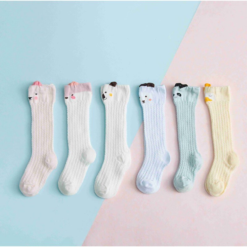 Baby Girl Cute Socks Toddler Kids Cotton Mesh Breathable Socks   Cartoon Design Cotton Infant Children Soft Crib Leg Warmer Long