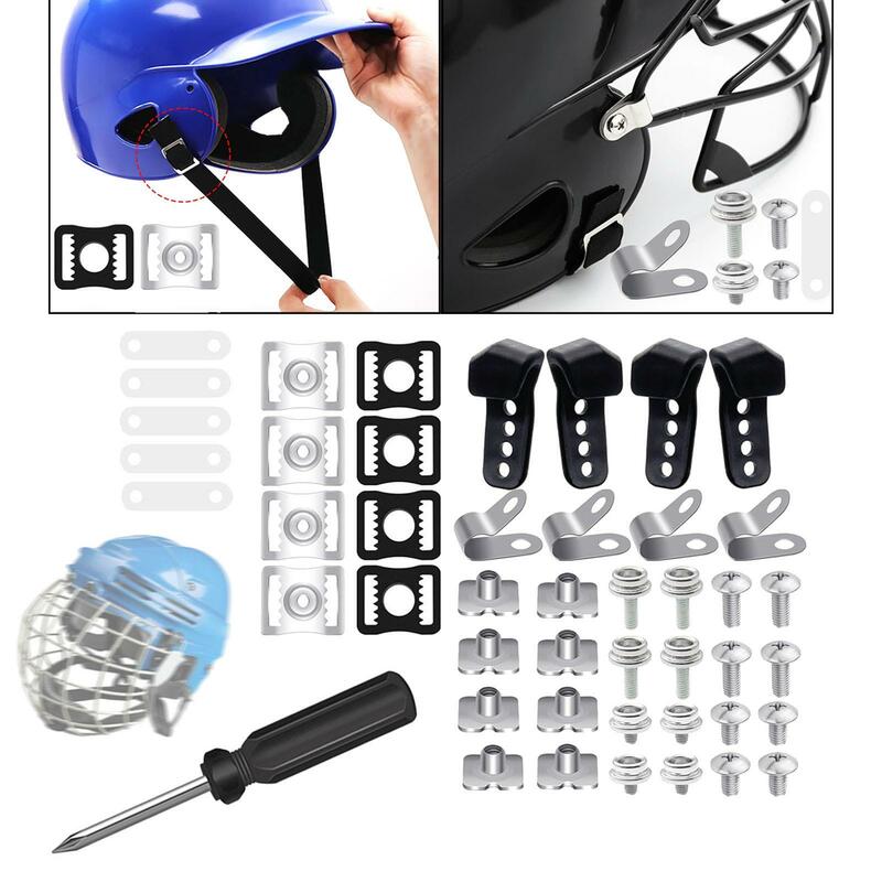Parafuso arruelas porcas para beisebol e softball, hóquei capacete Repair Kit, 61 pcs