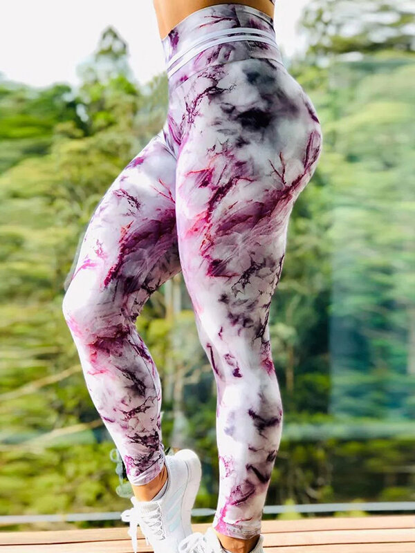 Sexy Fitness Leggins New Women High Waist Push Up LeggingsFashion Marble Print Jeggings Yoga Pants
