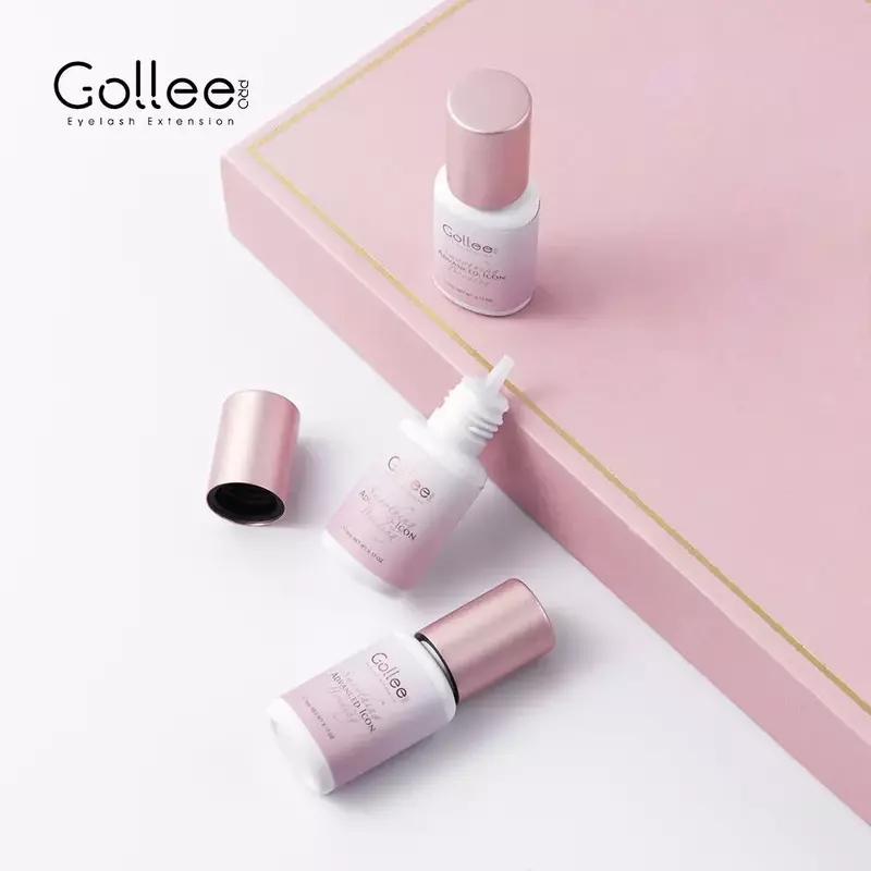 Gollee-Transparente Cílios Extensão Glue, Lash falso adesivo, sobrancelha, rosa, claro, cor ou preto