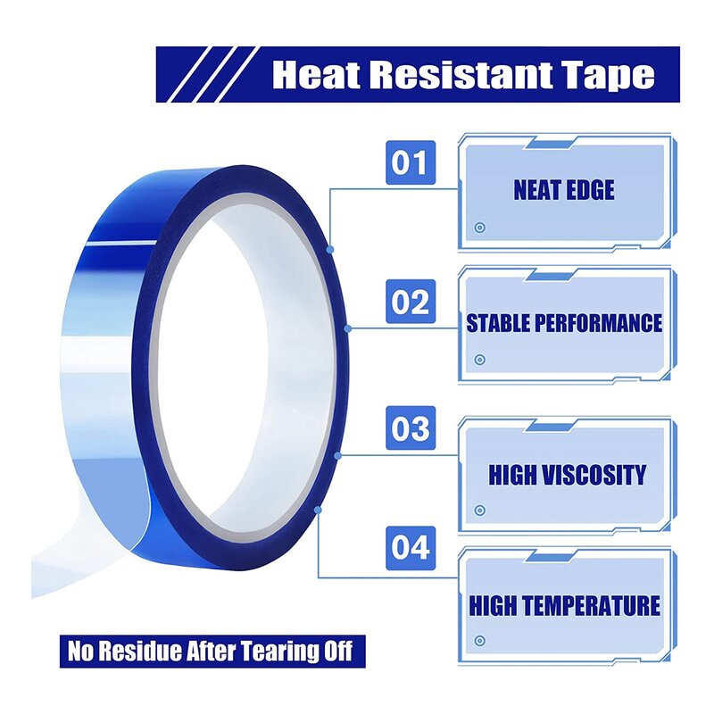 6 Rollen 20mm x 33m blaues Wärme band Hochtemperatur-Wärme übertragungs band für Wärme sublimation presse