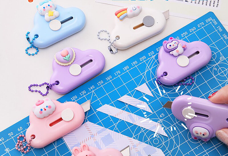 Cute Utility Knife Keychain Mini Craft Wrapping Box Paper Envelope Cutter Utility Knife Letter Opener Letter Opener Stationery
