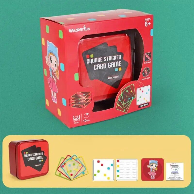 Jogo de cartas quadrado jogo de tabuleiro multi-pessoa interação quebra-cabeças cérebro teasers brinquedo tangram quebra-cabeça inteligência presente para festa