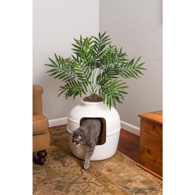 Caixa escondida original da ninhada do gato, Plantas artificiais, fechado, filtro ventilado e odor, bom animal de estimação, bom animal