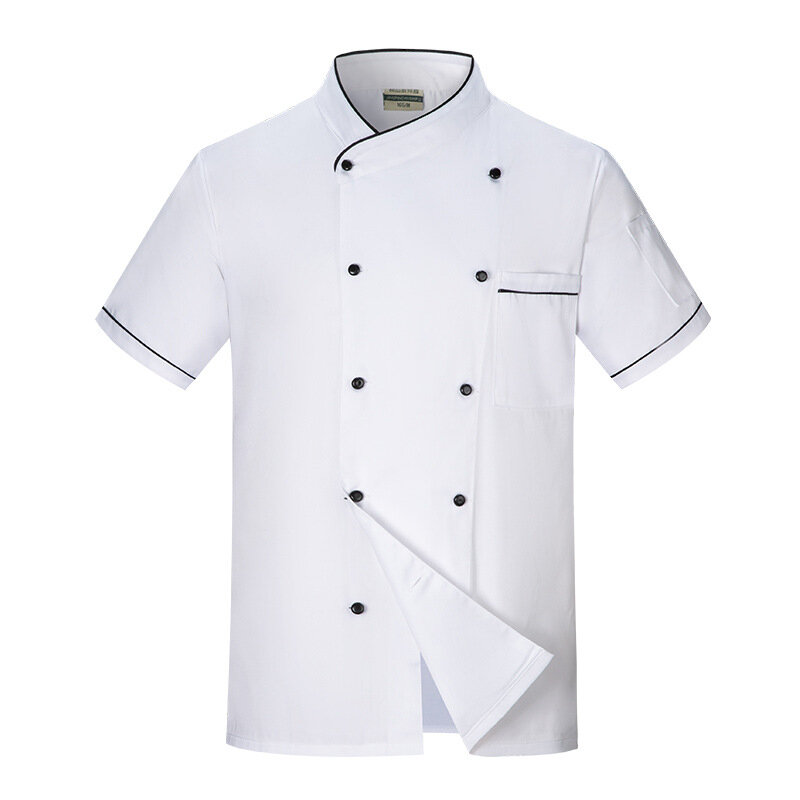 シェフの仕事のための半袖の正午の袖,男性のシェフの衣装,厚い夏の袖,キッチン,ホテル