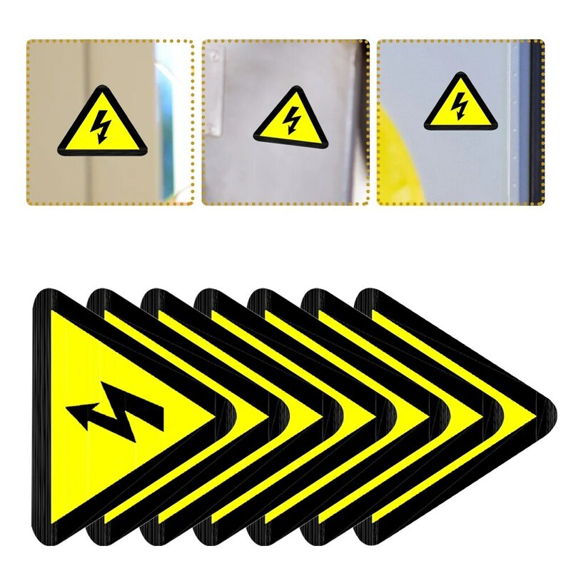 15 Pcs Warning Sign Nail Sticker Electric Shocks Equipment Decals with Electricity Indicator