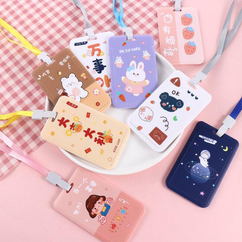 Credit Card Name Tags Work Card Sliding Cover Card Protective Cover Card Holder with rope ID Badge Holder Badge Case