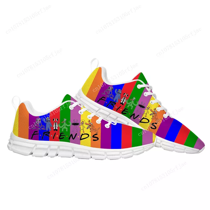 R-rainbows f-friends Sneaker olahraga pria wanita, sepatu kets olahraga kustom modis buatan khusus pasangan