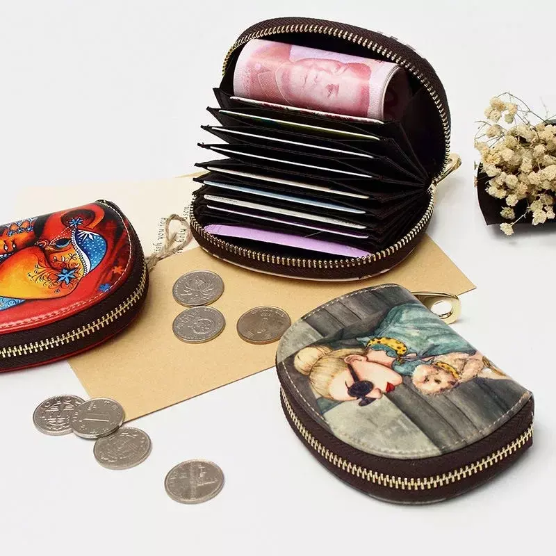 กระเป๋าใส่ของแบบพกพาลายการ์ตูนกระเป๋าเงินใส่เหรียญขนาดเล็กกระเป๋าเก็บบัตรน่ารัก