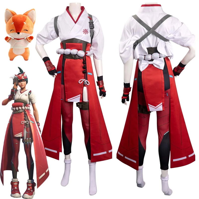 OW Kiriko Cosplay Costume Outfits Halloween Carnival Suit Fox Plush Toys Role Play For Adult Women Girls Clothes Gifts