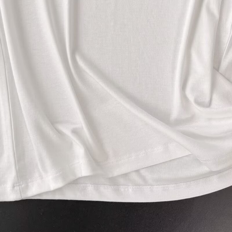 Базовые облегающие Топы Maxdutti, Женская Минималистичная футболка с коротким рукавом для женщин, Модная элегантная летняя Скандинавская футболка